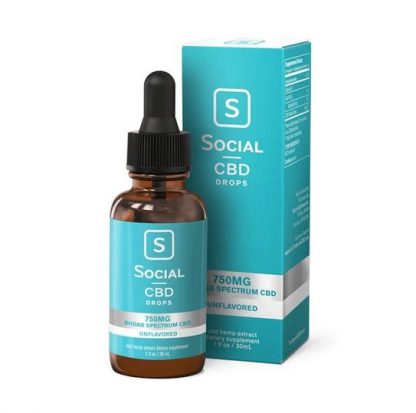 Social CBD Broad Spectrum Drops 750mg - vapor